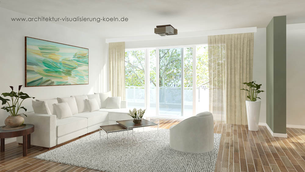 08 wohnzimmer rendering